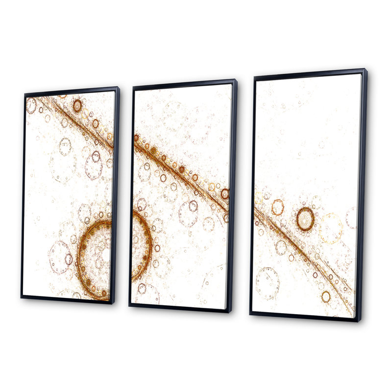 «Live Cell Protein Under Microscope - 3 Floater Frame», impression sur toile, Cadre noir, L 36 po x H 28 po
