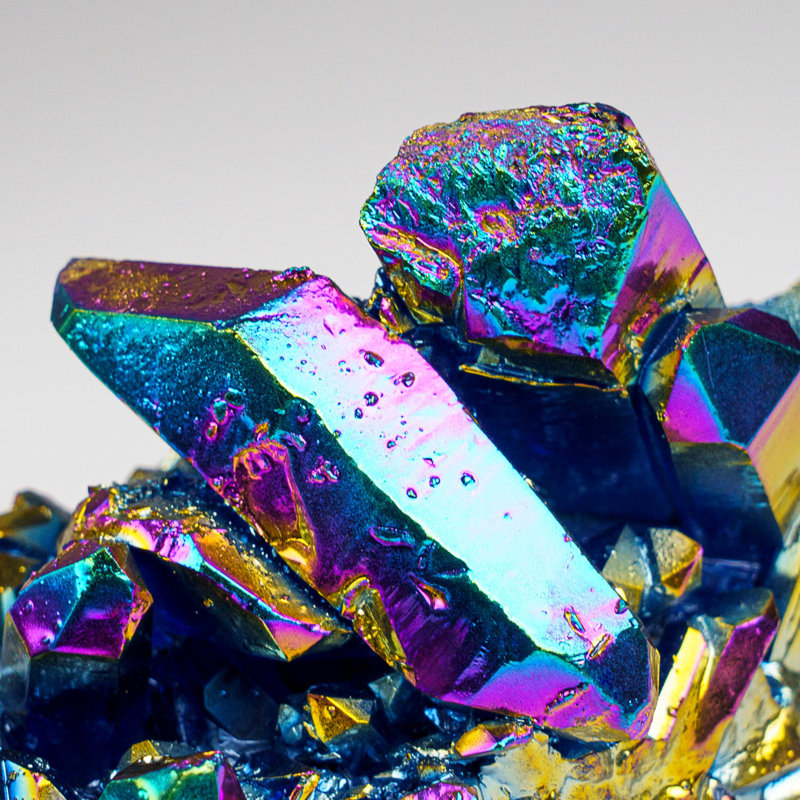 Rainbow Aura Quartz Crystal Cluster (383.6 Grams)