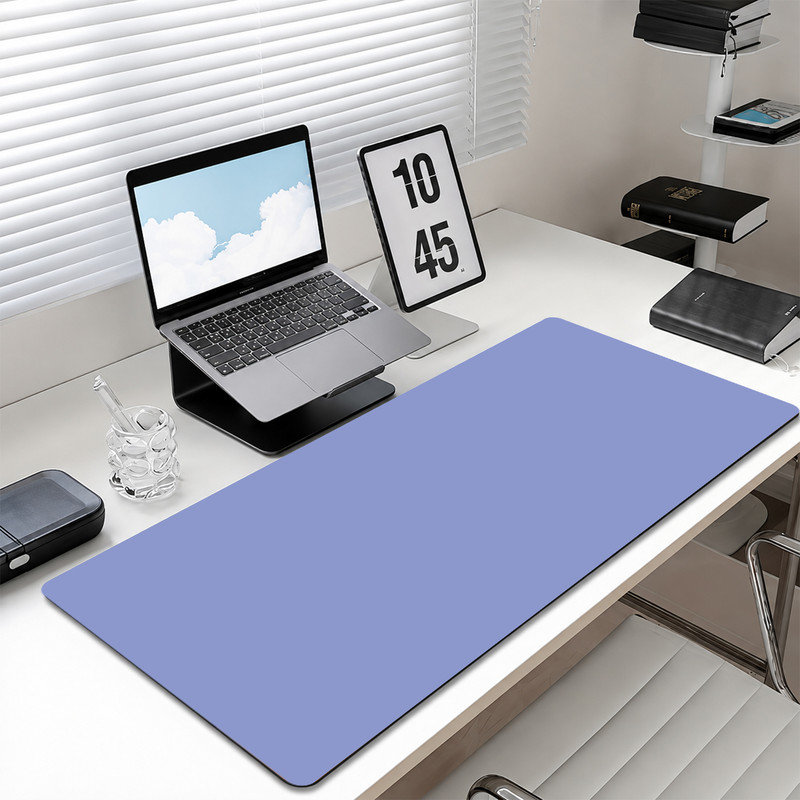  Tapis de souris en caoutchouc, surface en microfibre lisse, base antidérapante, tapis de souris décoratif à bord arrondi pour le bureau et les jeux, 16 po x 36 po, motif rose doux uni