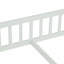 Lit simple double en forme de maison avec garde-corps de sécurité, sans porte, blanc