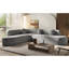 Canapé modulaire gris avec mousse haute, revêtement en chenille et intérieur moelleux en mousse souple l 122 po