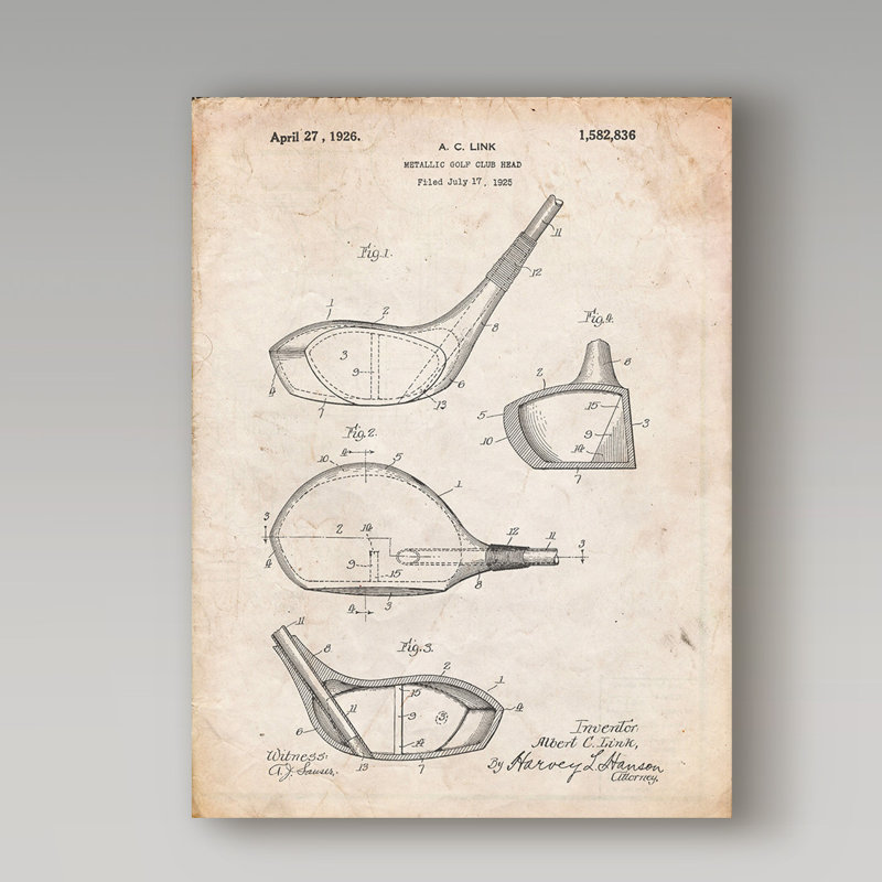 Manilo «Golf Club 3», reproduction de dessin sur toile tendue, H 32 po x l 24 po