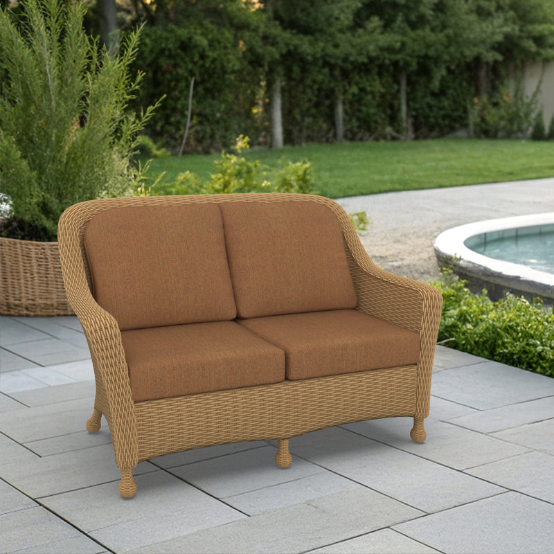 Indoor/Outdoor Sunbrella® Seat/Back Cushion, Canvas Teak