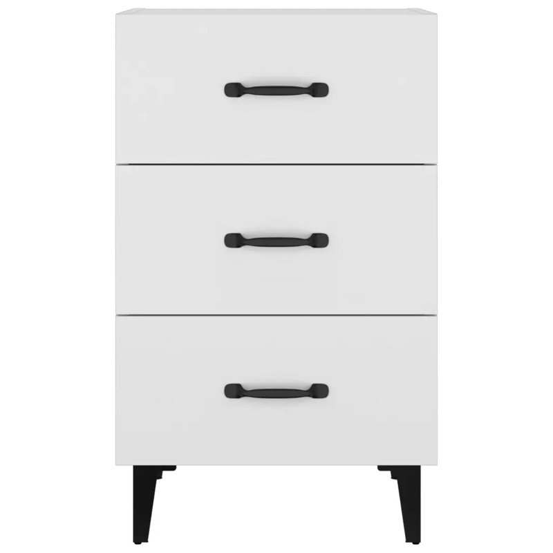 Westbury 40cm W Bedside Table, White/Black