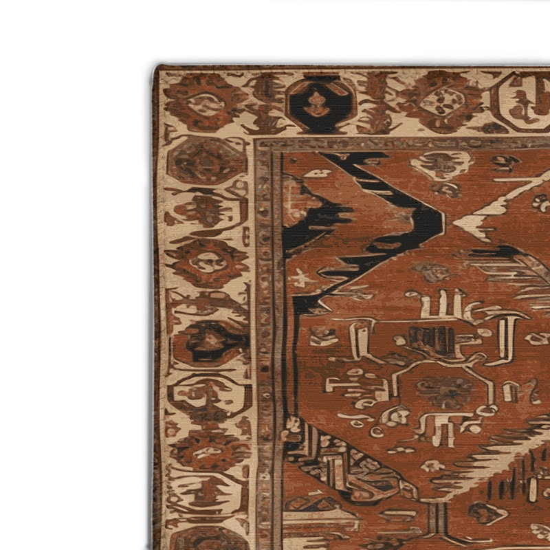 Tapis turc intérieur et extérieur brun, Rectangulaire 2 pi x 3 pi