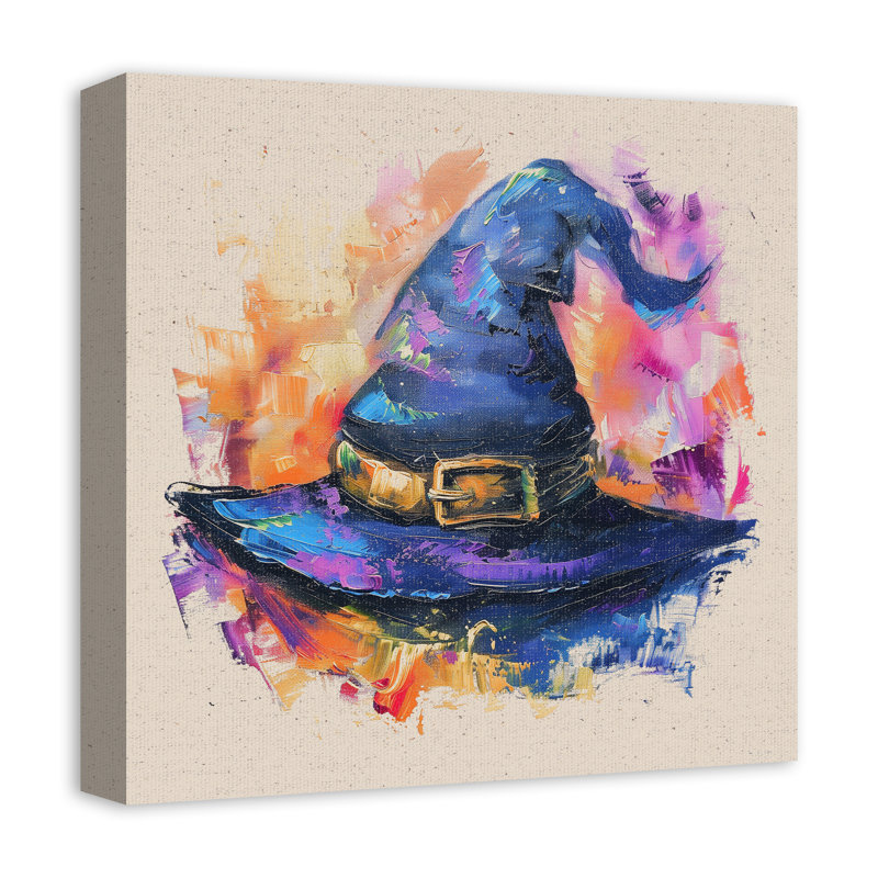 Painterly Witch Hat Print on Canvas