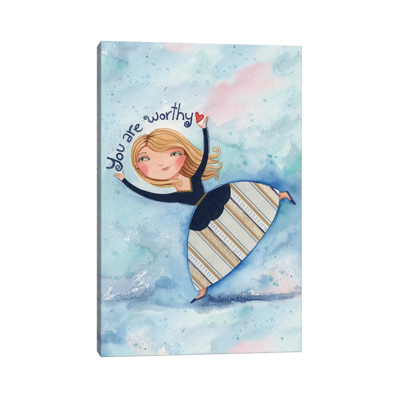U R Worthy by Teresa Kogut - Print on Canvas, Wrapped Canvas, 30.48cm H x 20.32cm W x 1.91cm D