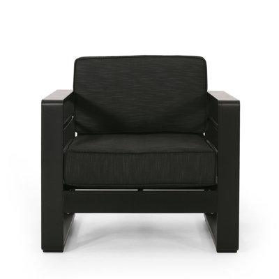 Bay Mp1 Aluminium Outdoor Chair, Dark Gray Shade, Club Model, 31.19 In. Depth, 27.45 Width, 24.64 Height Chair For Terrace,