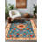 Larissa Collection Digital Print Cotton-Polyester Blend Rug – Teal & Red-1553921118
