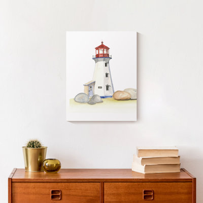 Roches et phares sur toile