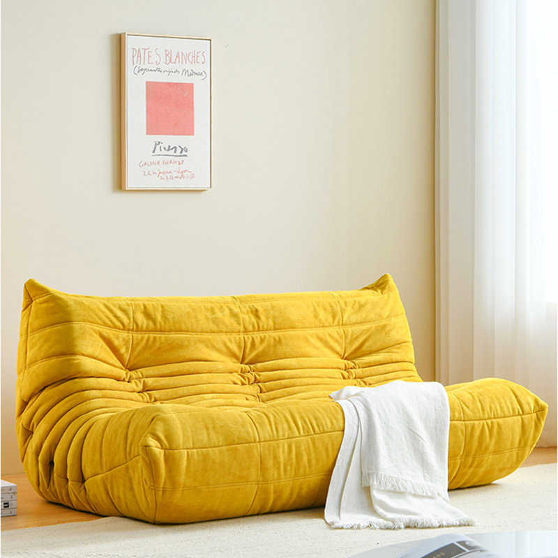 Canapé simple paresseux chenille, Suède jaune