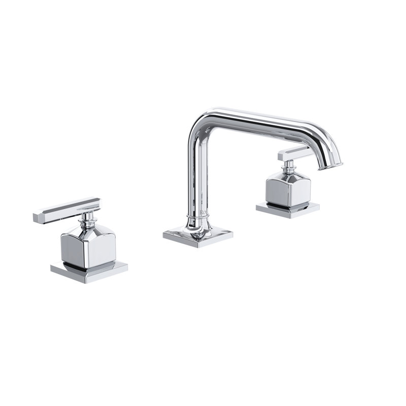 Apothecary Widespread Lavatory Faucet With U-Spout, Lever, Polished Chrome