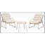 Ensemble de patio extérieur 3 pièces en résine tressée et structure en fer, comprenant un fauteuil de lecture et une chaise longue confortables, ainsi qu'une petite table. Parfait pour la terrasse, la piscine et la plage.