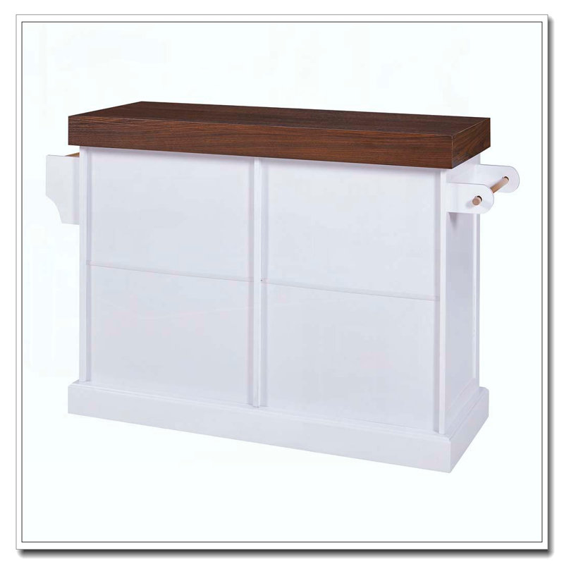 53" Large Kitchen Island, White
