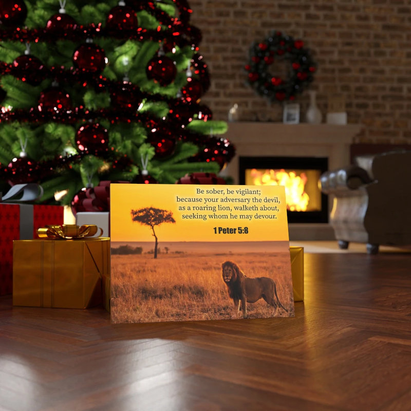 Roaring Lion 1 Peter 5:8 - Wrapped Canvas Print, 61cm H x 76cm W