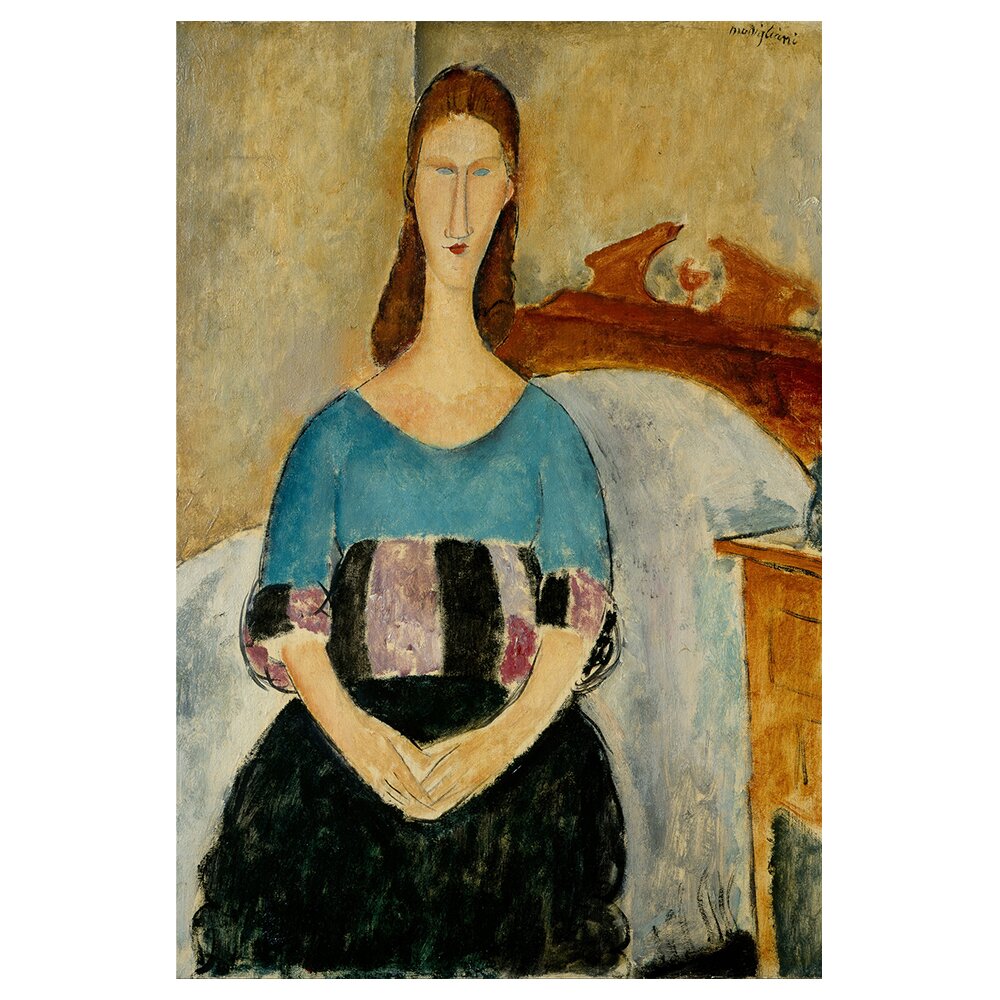 Leinwandbild Porträt von Jeanne Hébuterne, Seated von Amedeo Modigliani