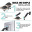 Support double écran ELG, ressort à gaz avec bras indépendants, compatible avec les écrans de 17 à 35 pouces (jusqu'à 9 kg chacun), rotation et inclinaison à 360°, fixation par pince et œillet, hauteur réglable jusqu'à 41 cm, VESA 75 x 75 à 100 x 100 mm, noir