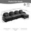 Teddy Fabric L-Shaped Cloud-like 4-Seater Modular Sectional Sofa, Curved Backrest & Armrests, Movable Ottoman, Double-Layer Cushion with Lumbar Pillows for Supportive Comfort-874267806