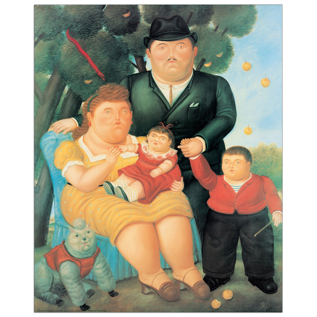 Wandbild „Una Famiglia“ von Botero, Grafikdruck