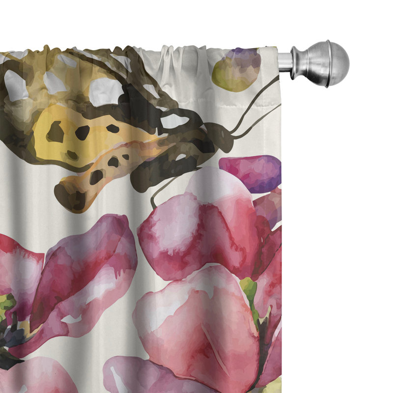 Microfiber Semi Sheer Curtain Pair, 28" W x 84" L