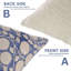 Housse de coussin en lin épais et imprimé à la main Fabribine Sudhrasan Jaal - Coussin décoratif bleu marine pour canapé, lit et chaises d'appoint-1053784707