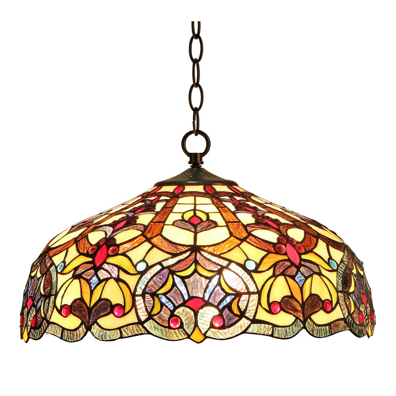 Kensal 2 - Light Dark Antique Bronze Unique/Statement Pendant, Yellow/Brown