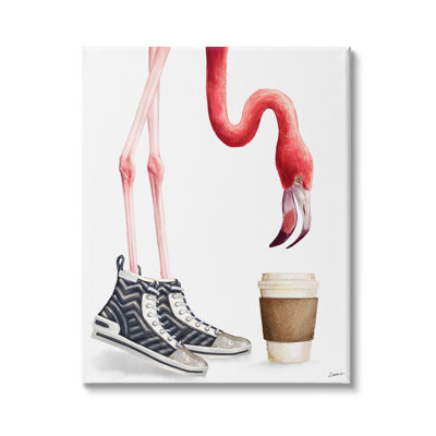 " Fashion Quilted Shoe Glam Pink Flamingo Coffee Cup "