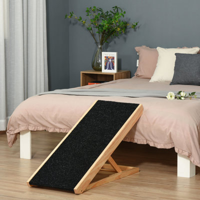 Foldable Pet Ramp For Pet's Relaxing Time - Dogs, Cats, Rabbits Adjustable Height, Slip, Wood Well-being Quality Construction