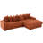 110.75" Modular L Shaped Sofa, Corduroy Fabric Sectional Couch,With A Movable Footstool, Cup Holders,Bring 8 Throw Pillows,Side Pocket,Unfold Into A Bed,Orange-801475378