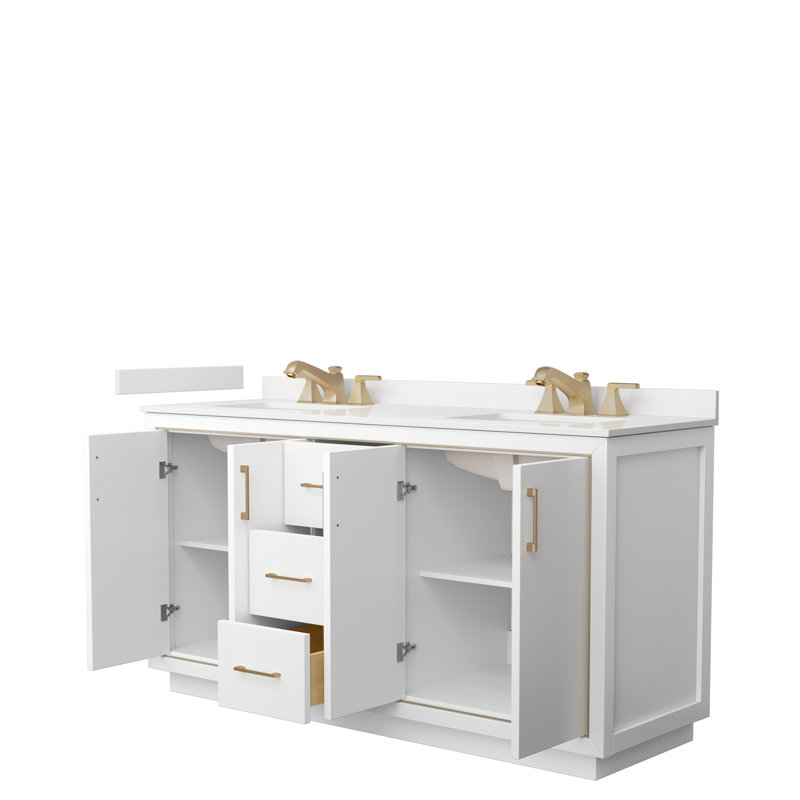 66 meuble-lavabo double avec plateau 66, WDX13318, Vert clair, Nickel brossé