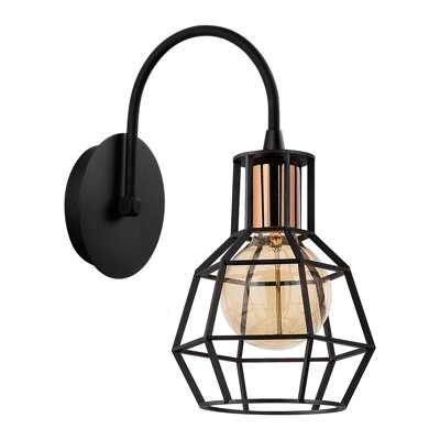 Lampe murale moderne et industrielle, noir et bronze, 30 po x 6,0 po | Corps en métal durable, douille E27 (40 W maximum), indice de protection IP20 | Parfait pour la décoration intérieure, l'éclairage du salon et de la chambre à coucher, la concepti