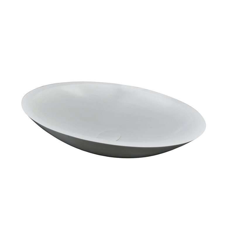 Lila 24'' White Resin Oval Vessel Sink