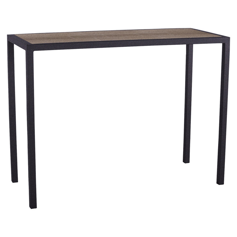 Quadra Outdoor Rectangle Table, 20.5" W x 56.5" L x 37.5" H, Canyon Taupe, Graphite