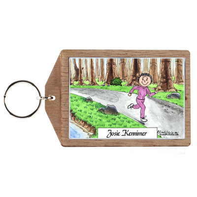 Personalized Jogger - Female Wooden Key Chain