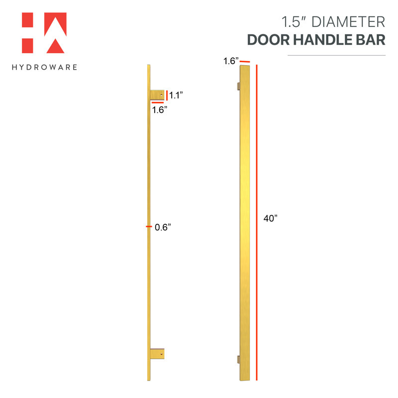 Modern Brushed Gold Stainless Steel Push Pull Door Handle Set