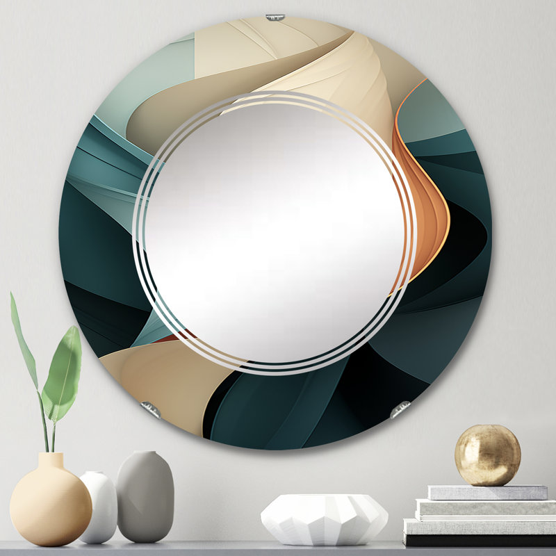 Wannie - Miroir mural moderne rond, 24 po x 24 po