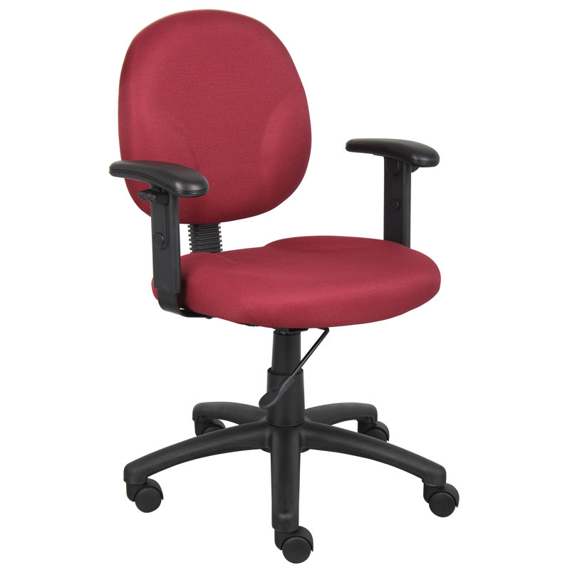 Black Ergonomic Vinyl Task Chair with Adjustable Arms