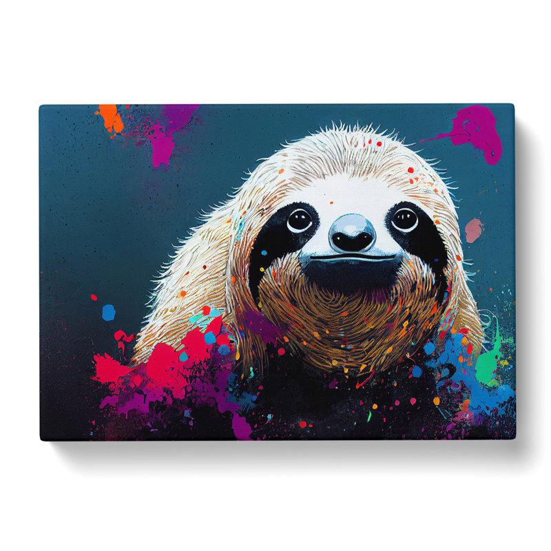 Sloth Splash Vol.1 Abstract - Wrapped Canvas, 35cm H x 50cm W x 3cm D
