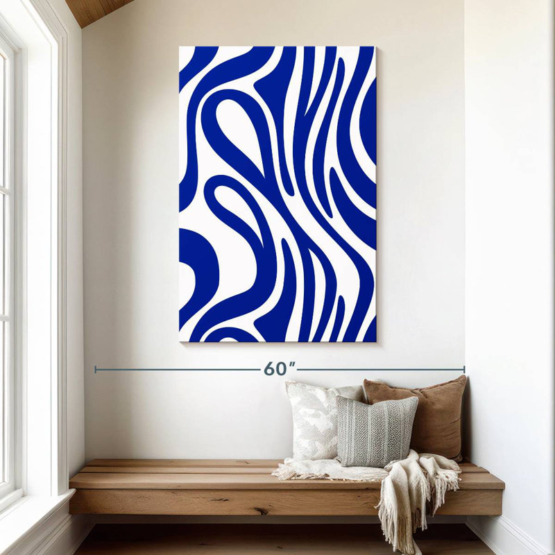 Avery Navy Blue Swirl Pattern, 48" H x 32" W
