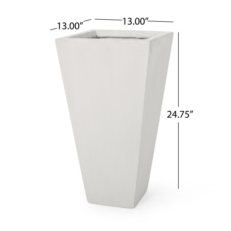 Ella Classic Planter, 24.75" H x 13" W x 13" D, Matte White