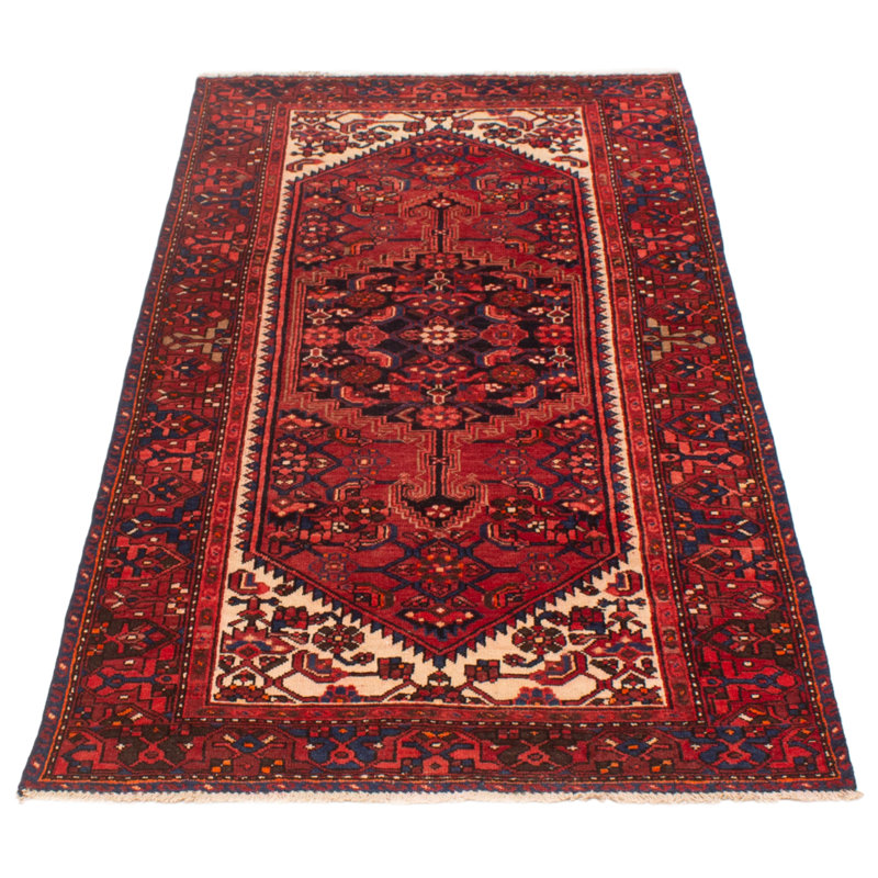 Tapis unique en laine des années 1990 de 4 pi x 7 pi 5 po Zahmiya