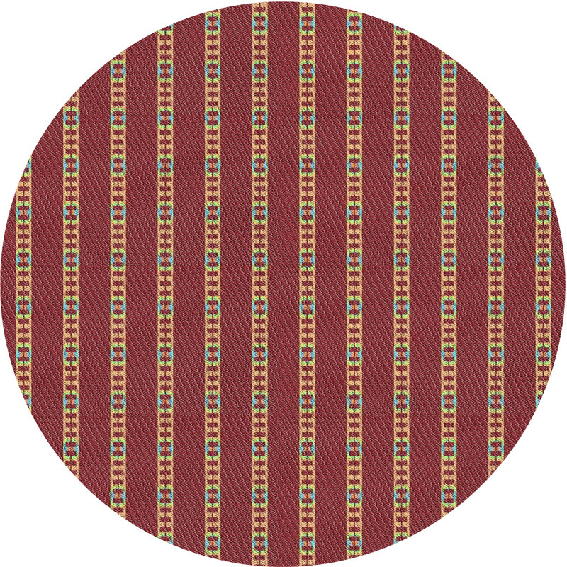 Tapis brun tissé à la machine, Rond 7 pi