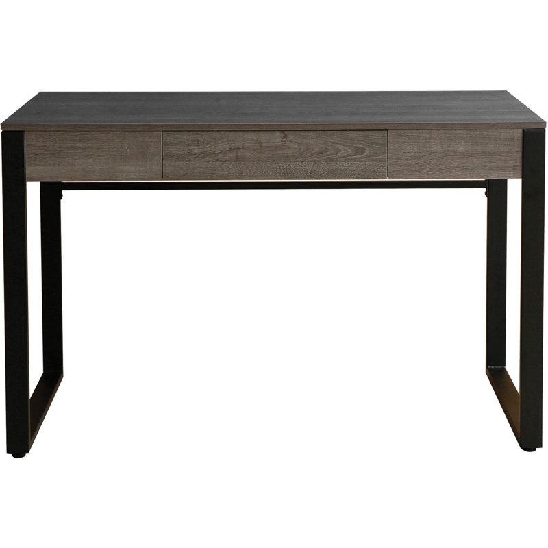 Soho Charcoal 47" Modern Desk with Steel Base and Drawer