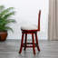 Tabouret de 30 po au fini cerisier avec siège en tissu beige-118575876-118575877