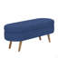 Banc de rangement repose-pieds ovale, pieds en bois d'hévéa