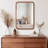 Arc-Cornered Wall Mirror with Wooden Frame-748454364-752068858