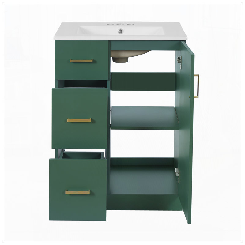 Meuble-lavabo moderne 24 "avec lavabo, Vert