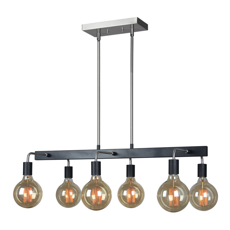 Clopton 6 - Light Kitchen Island Pendant, Brushed Brass/Bronze, ST64