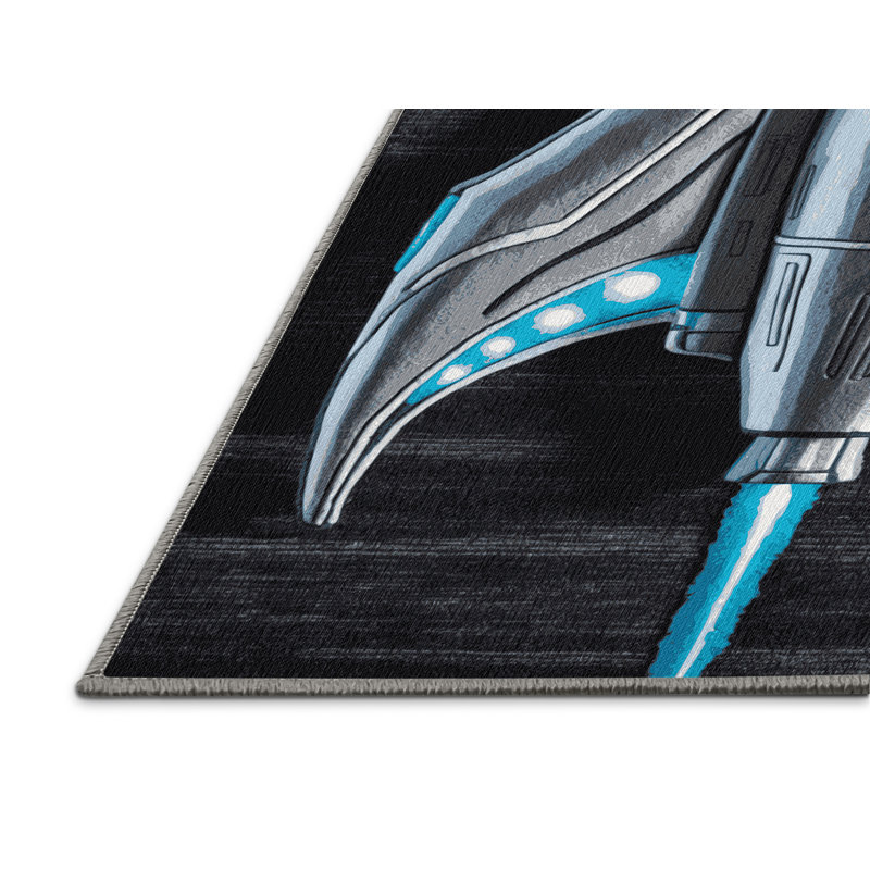 Tapis de transport gris lavable à la machine, Rond 3 pi