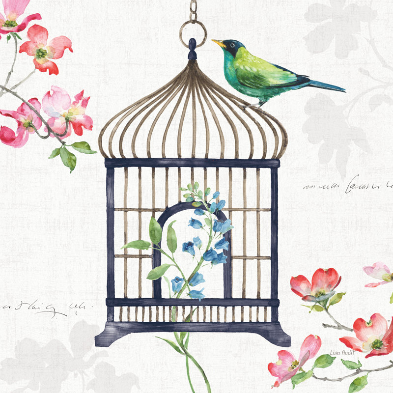 «Dogwood Garden VI Navy» par Lisa Audit - impression sur toile tendue, H 12 po x l 12 po, Non, Cadre flottant noir